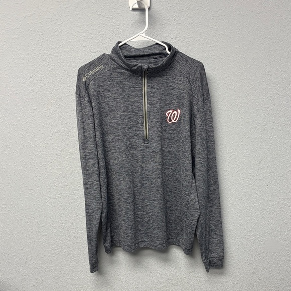 Columbia Other - Men’s Lg Columbia Heathered Charcoal 1/4-Zip Washington Nationals Pullover, GUC.